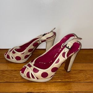 Moschino Retro Polka Dot Heels Off The white Size 39/38